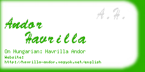 andor havrilla business card